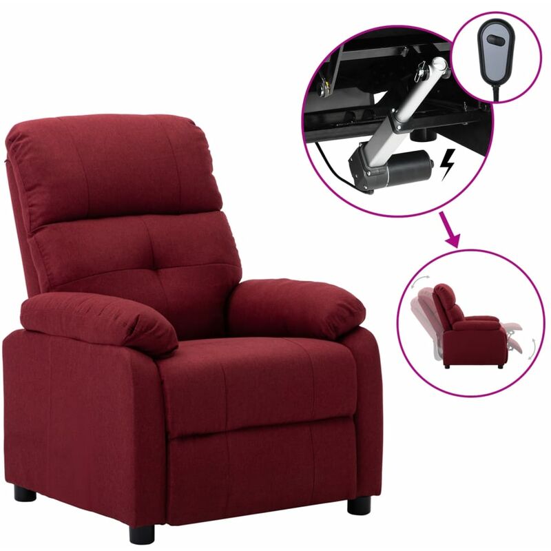 

Sillón eléctrico reclinable de tela rojo