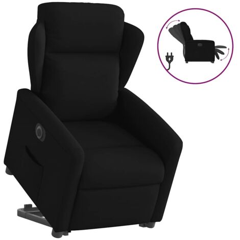 Sillón eléctrico reclinable elevable de tela negro