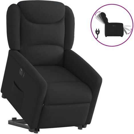 Sillón eléctrico reclinable elevable de tela negro