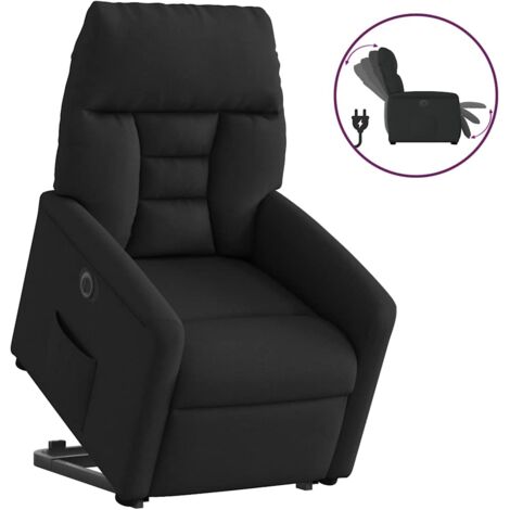 Sillón eléctrico reclinable elevable de tela negro
