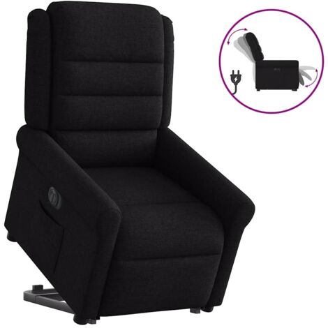 Sillón eléctrico reclinable elevable de tela negro