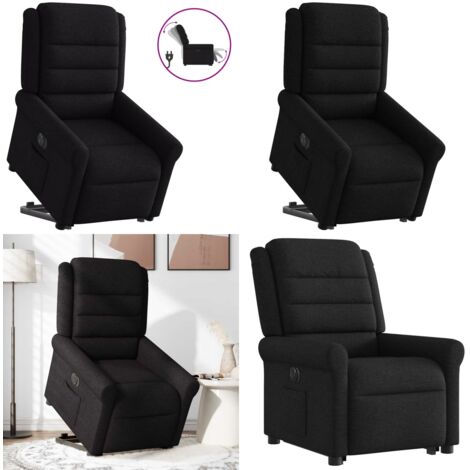 Sillón eléctrico reclinable elevable de tela negro - Sillón elevable - Sillón para personas mayores