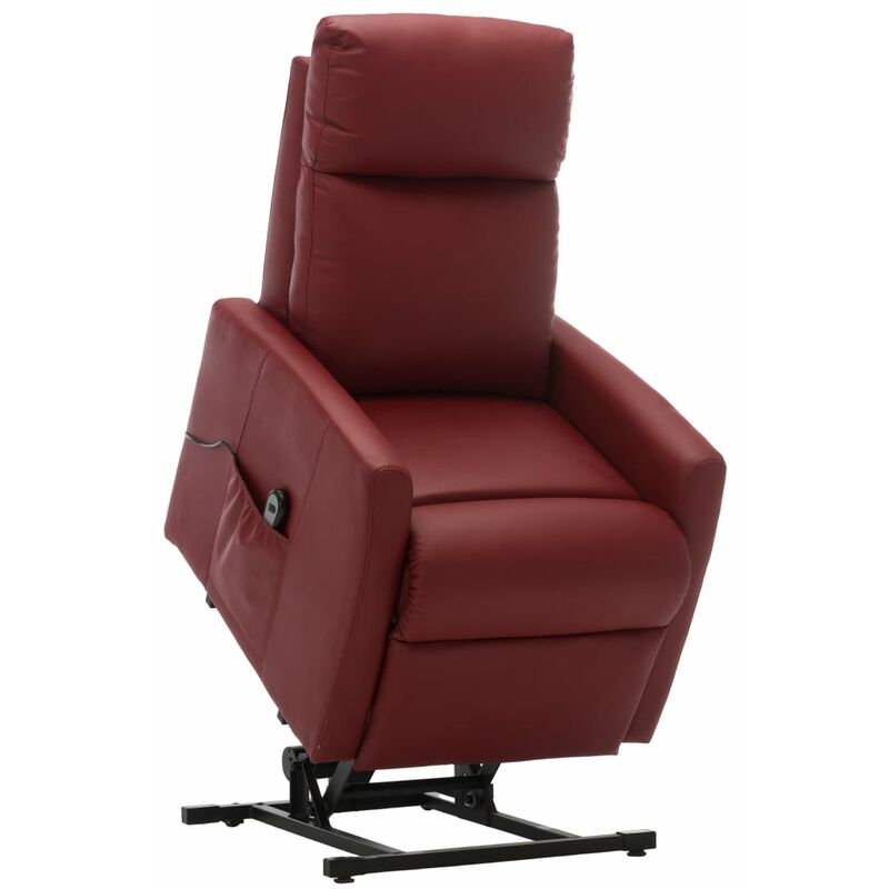 

Sillón Eléctrico Reclinable de Cuero Sintético Vino Tinto - Rojo - Vidaxl