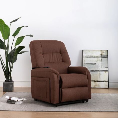 Sillón eléctrico reclinable para TV e incorporación tela marrón
