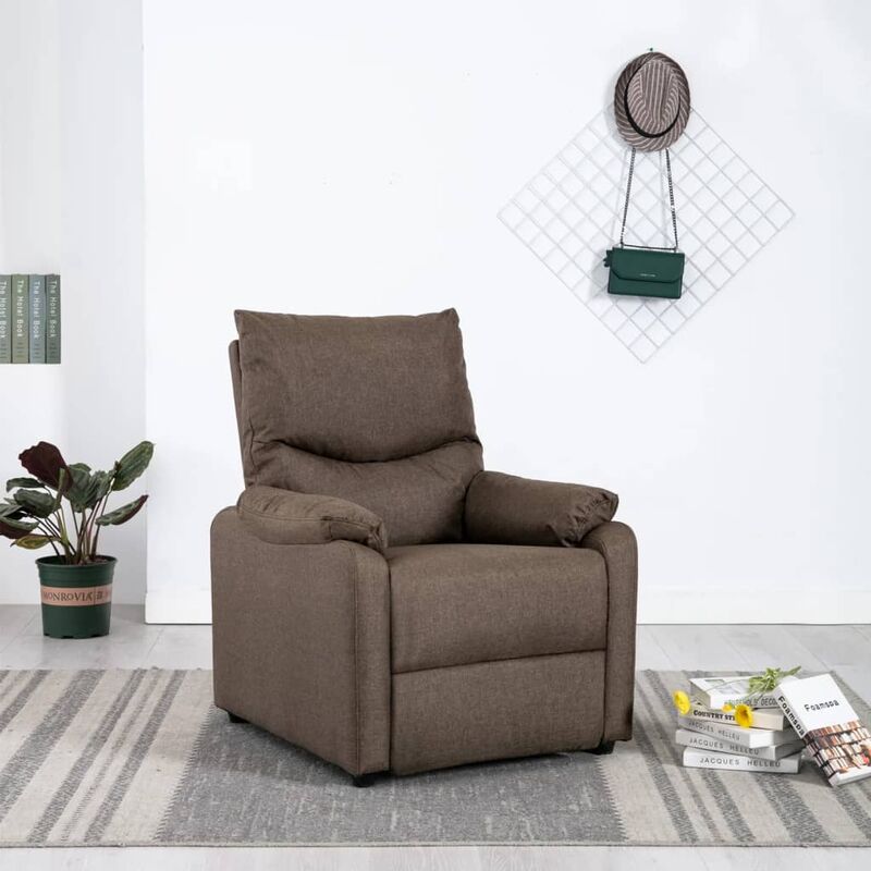 

Sillón eléctrico reclinable para TV tela marrón