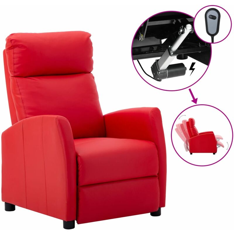 

Sillón eléctrico reclinable piel sintética rojo