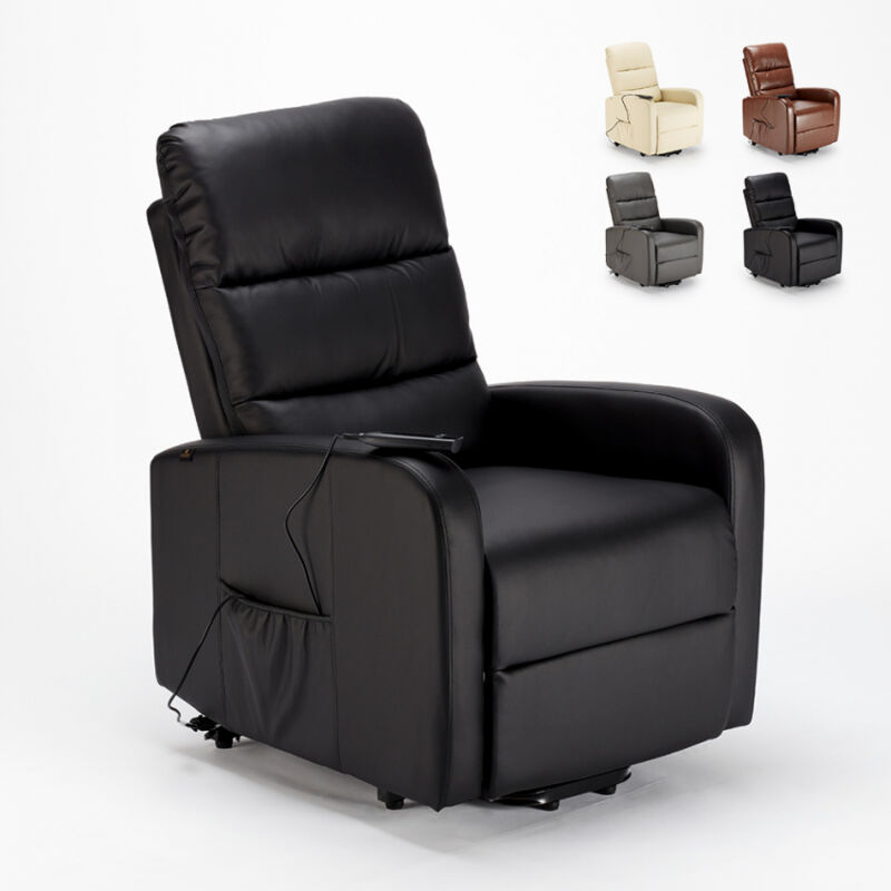 

Le Roi Du Relax - Sillón elevador eléctrico reclinable Relax de cuero polipiel Elizabeth Design | Color: Negro
