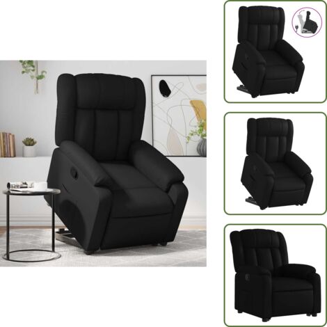 Sillón eléctrico - vidaXL Sillón reclinable elevable cuero artificial negro - Sillón con motor