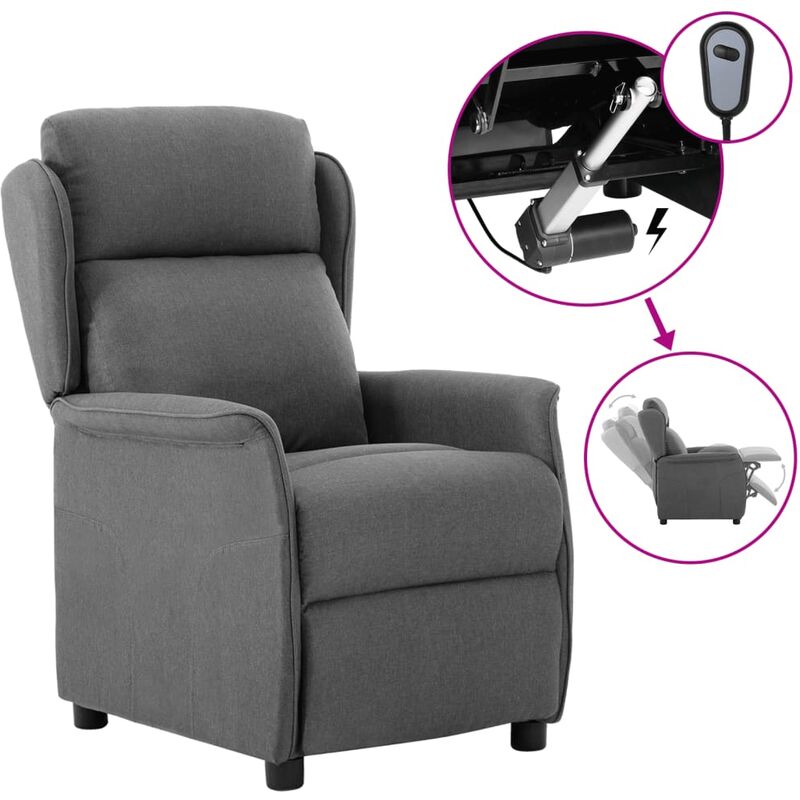 

Sillón eléctrico y reclinable tela gris claro