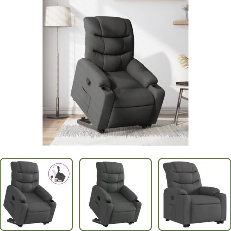 Sillón elevable -  Sillón reclinable elevable de tela gris oscuro