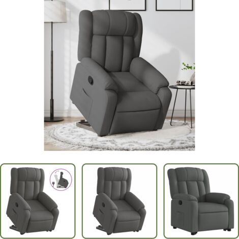 Sillón elevable -  Sillón reclinable elevable de tela gris oscuro