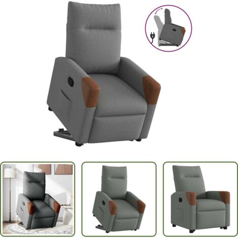 Sillón elevable -  Sillón reclinable elevable de tela gris oscuro