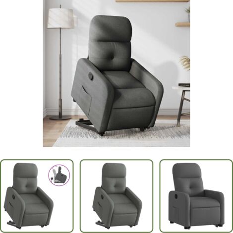 Sillón elevable -  Sillón reclinable elevable de tela gris oscuro
