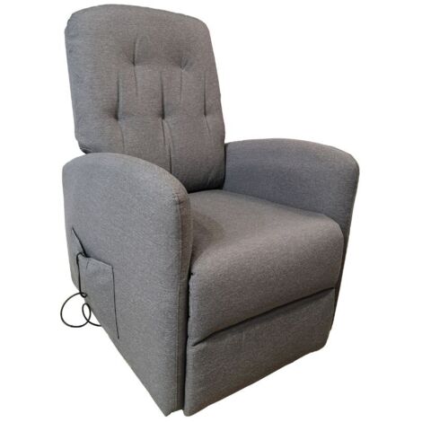 Sillón elevador Katia de tela gris con 1 motor