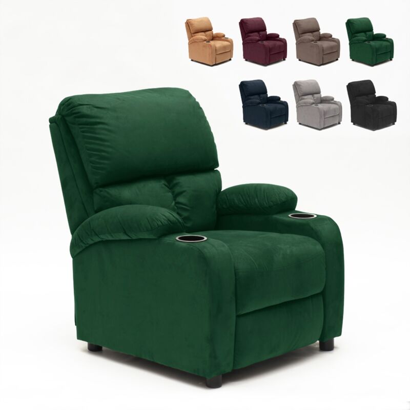 

Sillón Relax Reclinable con Reposapiés de Microfibra y Terciopelo Lucrezia | Color: Verde oscuro