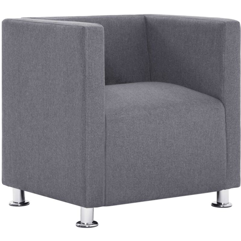

Sillón en Forma de Cubo de Tela Gris Claro - Gris - Vidaxl
