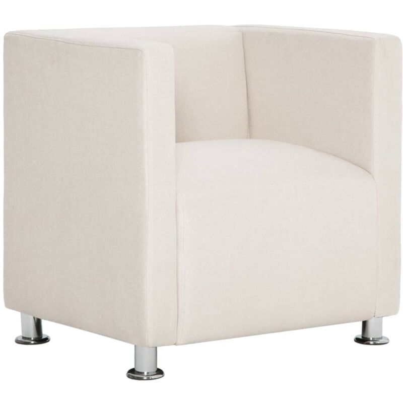 

Sillón en Forma de Cubo de Tela Crema - Crema - Vidaxl