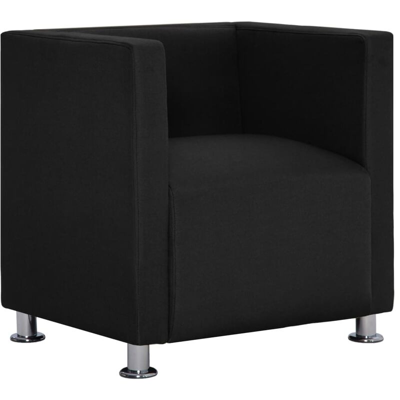 

Sillón en Forma de Cubo de Tela Negro - Negro - Vidaxl