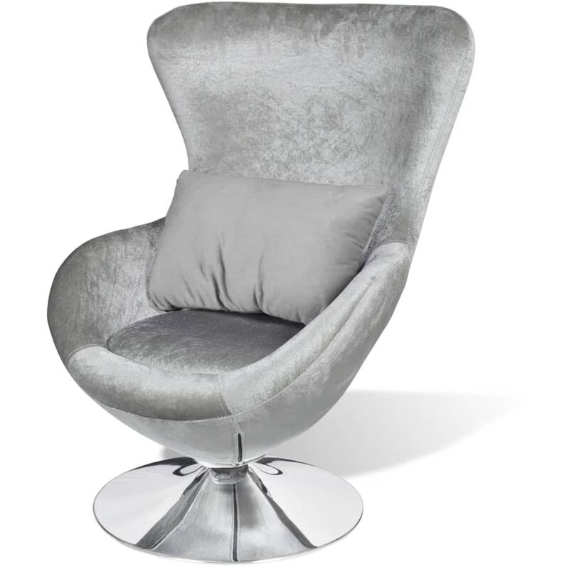 

Sillón en forma de huevo plateado