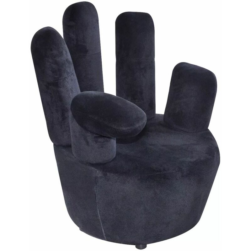 

Sillón en forma de mano de terciopelo negro