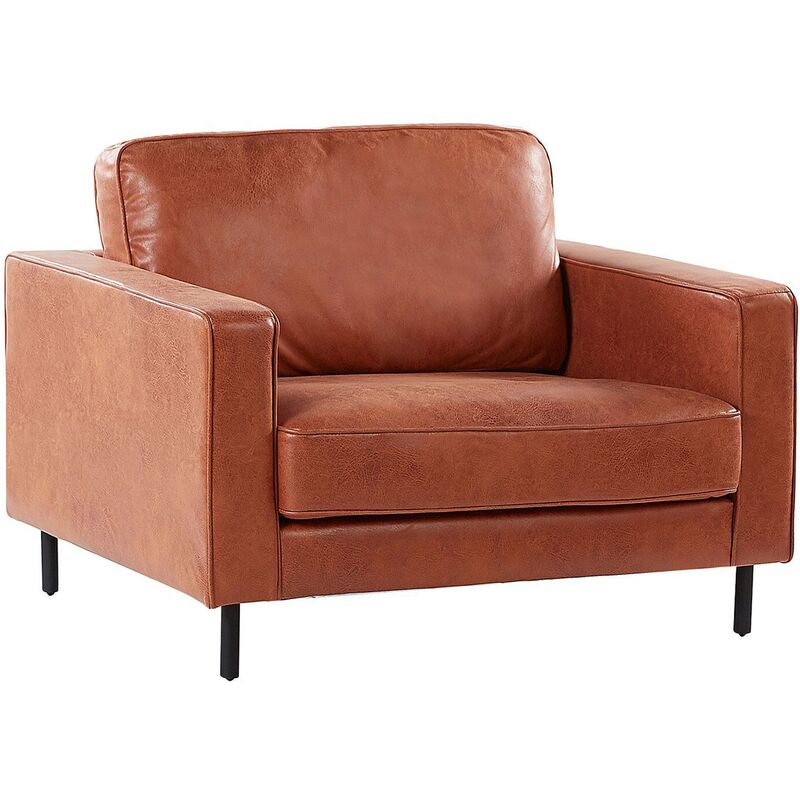 

Sillón en piel marrón SAVALEN