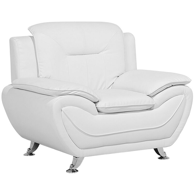 

Sillón en piel sintética en blanco LEIRA