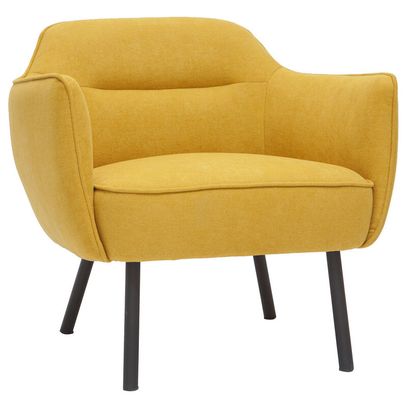 

Sillón en tejido efecto terciopelo amarillo mostaza LAURENS