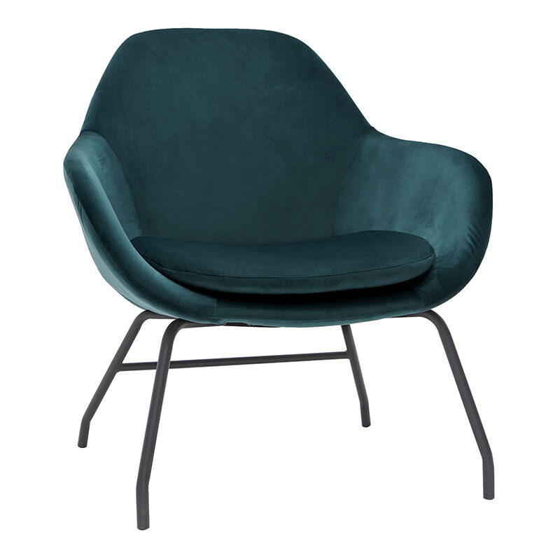 

Sillón en tejido efecto terciopelo azul petróleo MAYNE