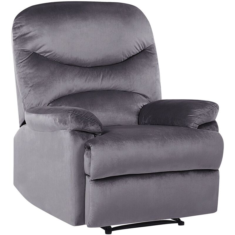 

Beliani - Sillón reclinable de terciopelo gris ESLOV