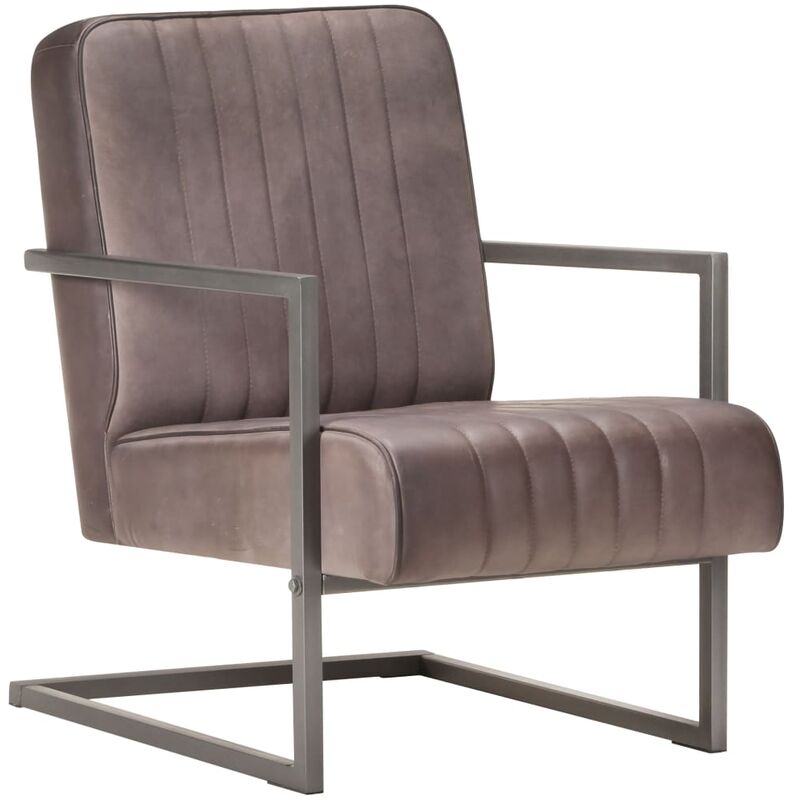 

Sillón en voladizo cuero auténtico marrón envejecido