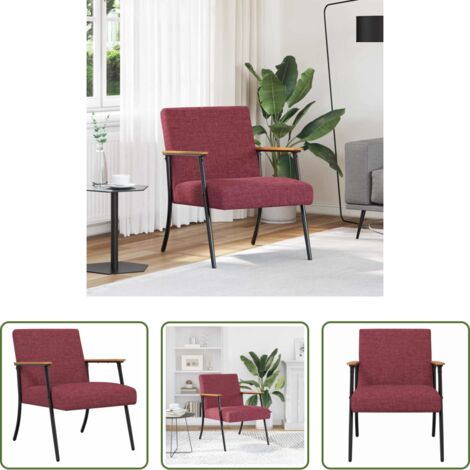 Sillón ergonómico -  sillón Rojo vino 59 x 75 x 78 cm tela