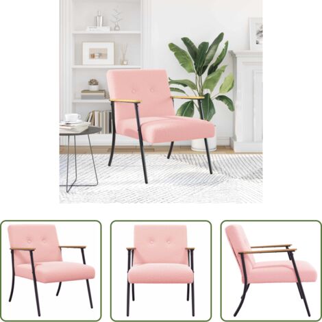 Sillón ergonómico -  sillón Rosa 59 x 75 x 78 cm Tejido parecido a lana rizada