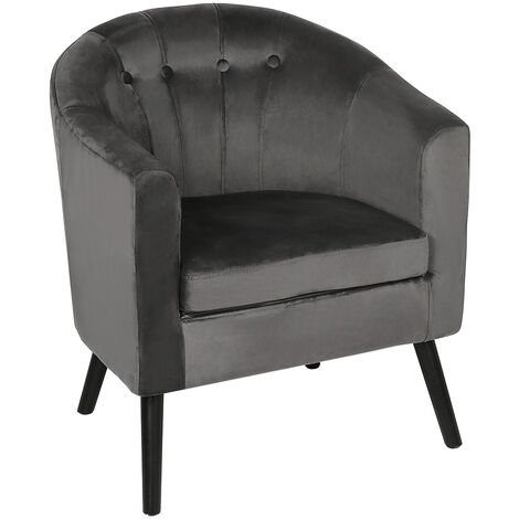 Sillón Escandinavo, Armchair, Sillón Relax, Sillas de Ocio para Salón, Dormitorio, Gris oscuro