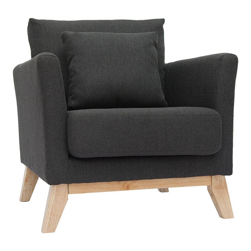 

Sillón nórdico gris oscuro patas madera clara OSLO
