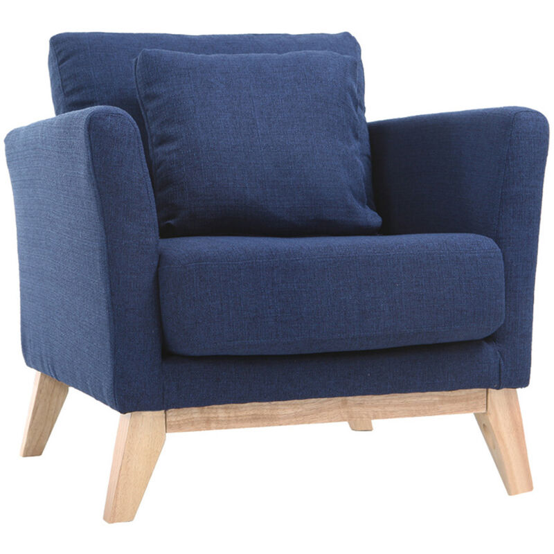 

Sillón nórdico azul oscuro patas madera clara OSLO