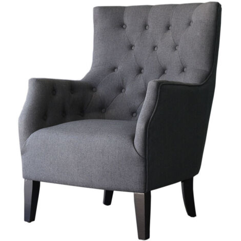 Sillón escandinavo "Duchesse" en tela - Gris