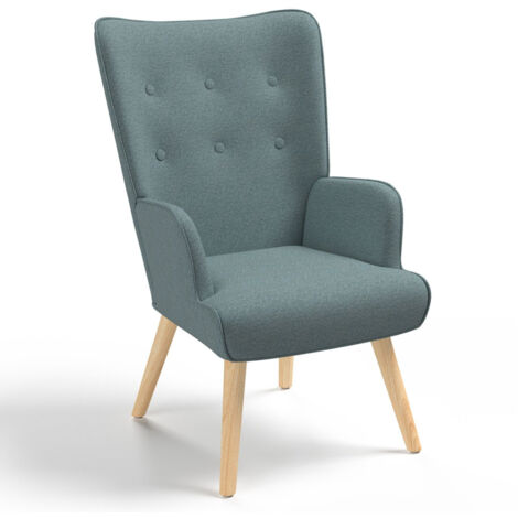 Sillón escandinavo IVAR en tejido verde eucalipto
