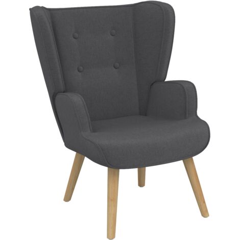 Sillón escandinavo SVEN en tejido gris antracita