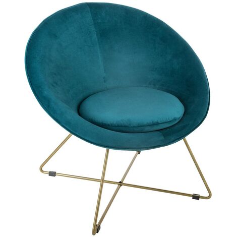 Sillón «Evan» de terciopelo ámbar - Atmosphera créateur d'intérieur