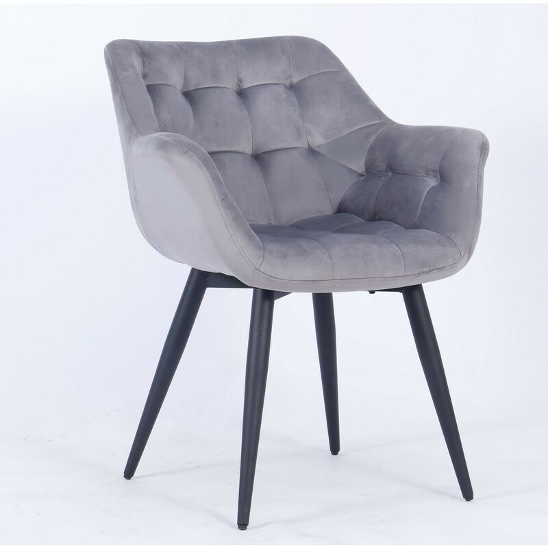 

Sillón FABIO, metal, tapizado velvet 19 gris