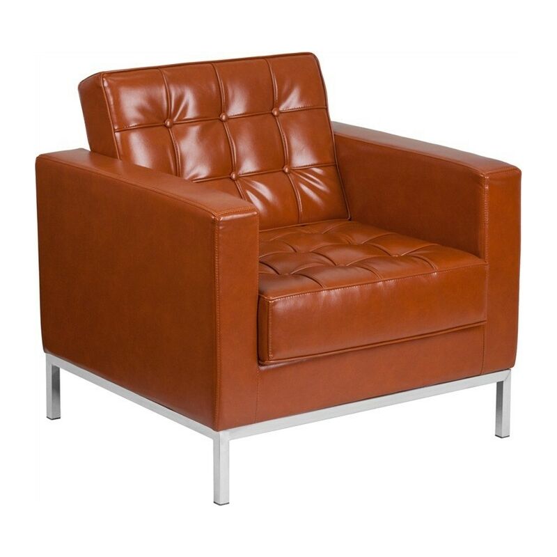 

Sillón FLOR, piel regenerada marrón cogñac