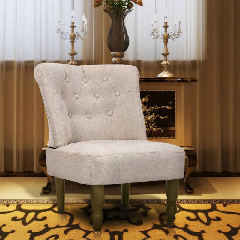 

Sillon frances de tela color crema
