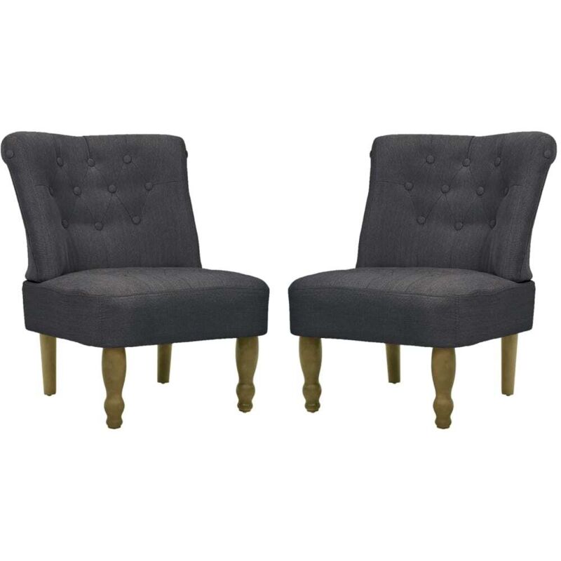 

Sillón de Estilo Francés de Tela Gris 2 Unidades - Gris - Vidaxl