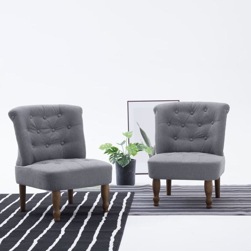 

Sillón francés de tela gris claro