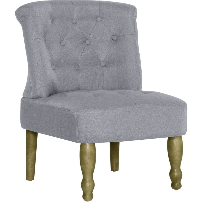 

Sillón Francés de Tela Gris Claro - Gris - Vidaxl