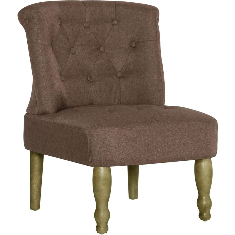 

Sillón Francés de Tela Marrón - Marrón - Vidaxl