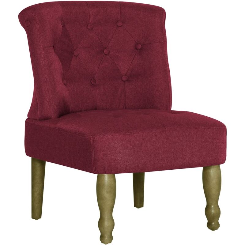

Sillón Francés de Tela Rojo Vino Tinto - Rojo - Vidaxl