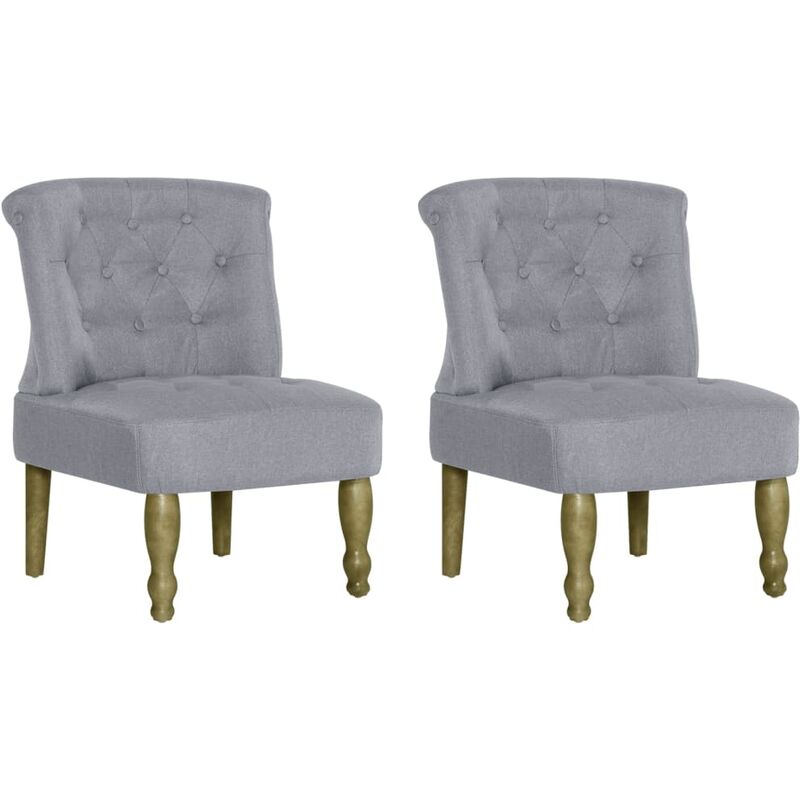 

Sillón Francés de Tela 2 Unidades Gris Claro - Gris - Vidaxl
