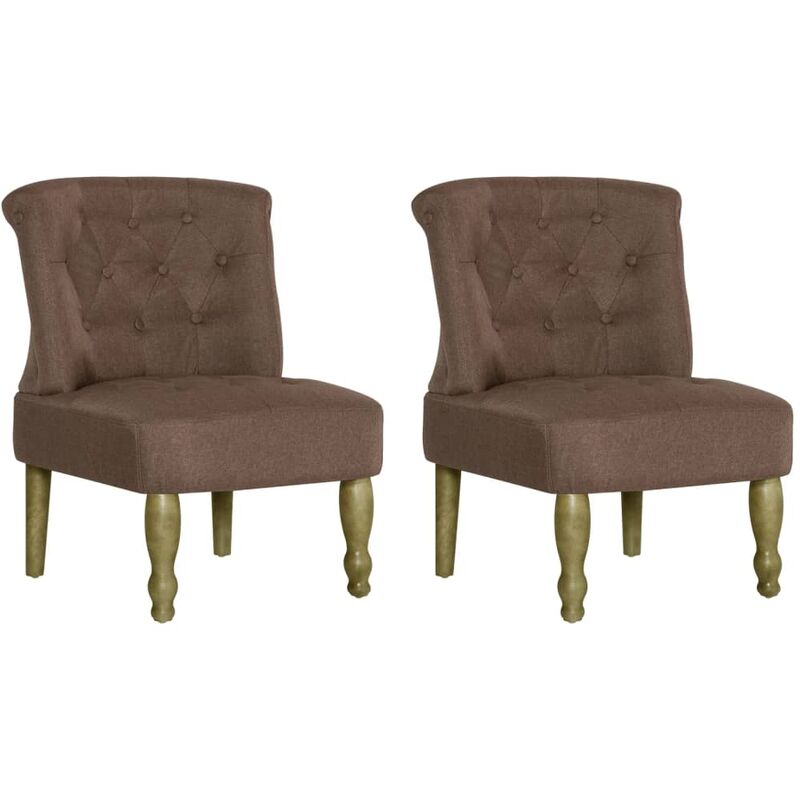 

Sillón Francés de Tela 2 Unidades Marrón - Marrón - Vidaxl