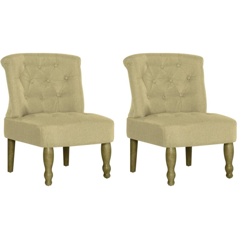 

Sillón Francés de Tela 2 Unidades Verde - Verde - Vidaxl
